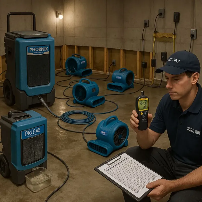 Structural Drying and Dehumidification process in Lynchburg, OH